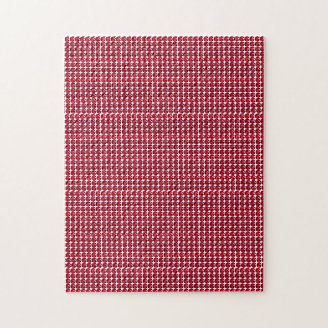 Puzzle Ruby Gemstone Art, Rouge (Vertical)