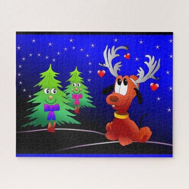Puzzle Rudolph et arbres de Noël (Horizontal)