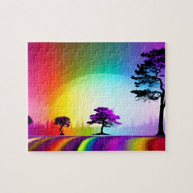 Puzzle Rue principale Arc-en-ciel à travers Abstraite vil (Horizontal)