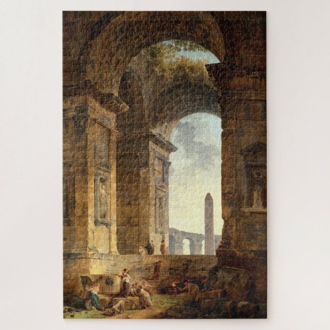Puzzle Ruines avec un obélisque par Robert Hubert (Vertical)