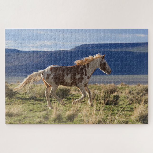 Puzzle Running Stallion, Steens Mountains, Oregon (Horizontal)