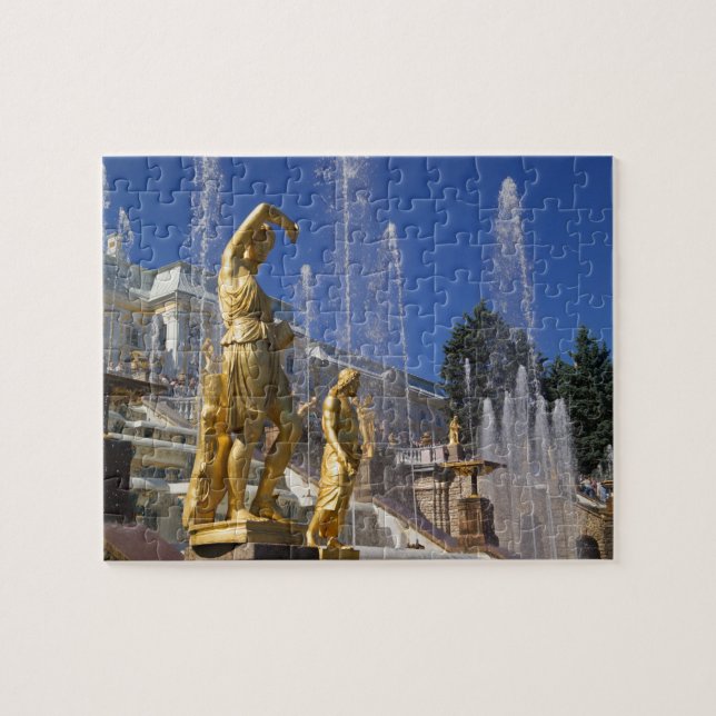 Puzzle Russie, Saint-Pétersbourg, Statues dorées dans la (Horizontal)