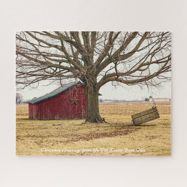 Puzzle Rustic Barn Ohio.voeux de Noël (Horizontal)