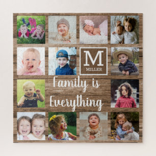 Puzzle Rustic Wood 13 Monogramme de la famille de collage
