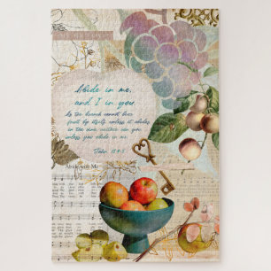 Puzzle Rustique Abide in Me Fruitative Faith Poster