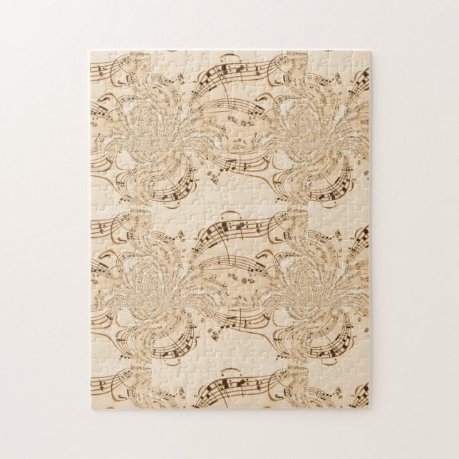Puzzle Rustique Antique Musical Notes (Vertical)