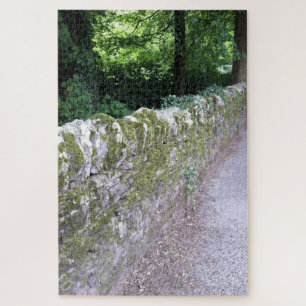 Puzzle Rustique Botanique Médiéval Mur Gris Vert Tons