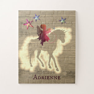 Puzzle Rustique Chic Fairy équitation Unicorne Personnali