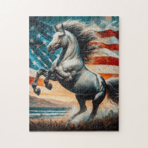 Puzzle Rustique, étalon blanc USA