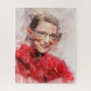 Puzzle Ruth Bader Ginsburg Aquarelle souriante Portrait R