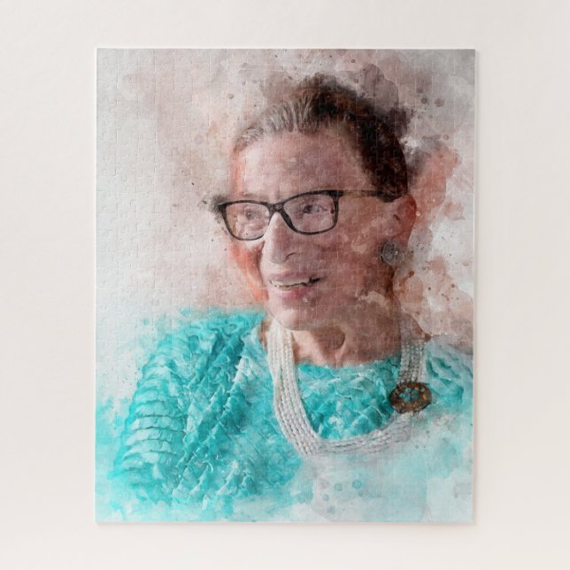 Puzzle Ruth Bader Ginsburg Aquarelle souriante Portrait T (Vertical)