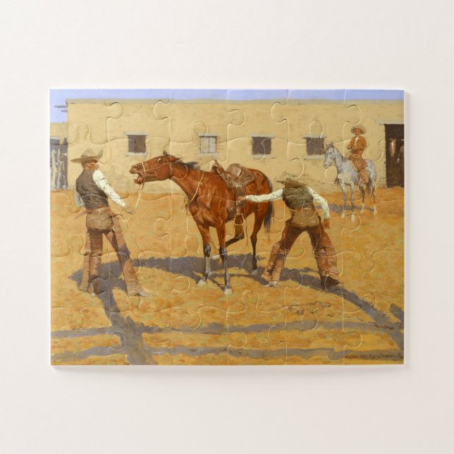 Puzzle Sa première leçon 1903 par Frederic Remington (Horizontal)