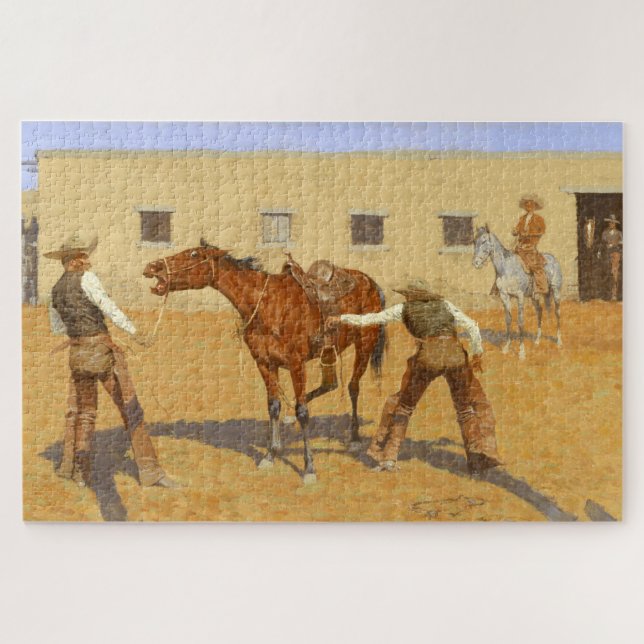 Puzzle Sa première leçon 1903 par Frederic Remington (Horizontal)