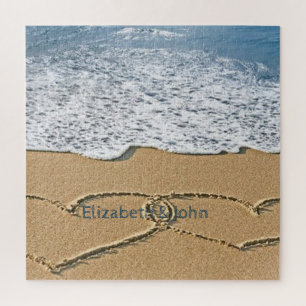 Puzzle Sables de plage tropicale cœurs