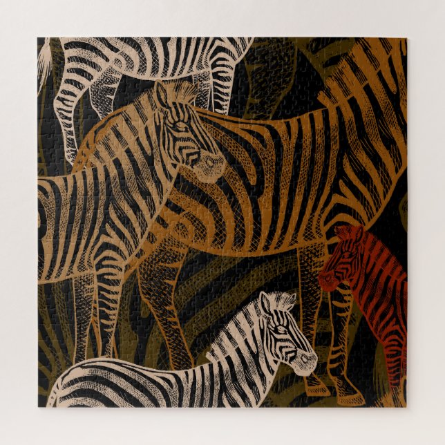 Puzzle Safari africain : Zebra Vintage Design (Vertical)