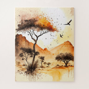 Puzzle Safari Sunset Africain Mur Art