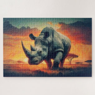 Puzzle Safari Sunset Rhino