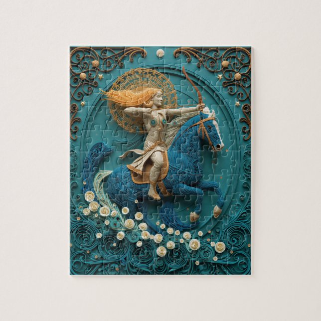 Puzzle Sagittaire archer aventureux - Quilling papier (Vertical)
