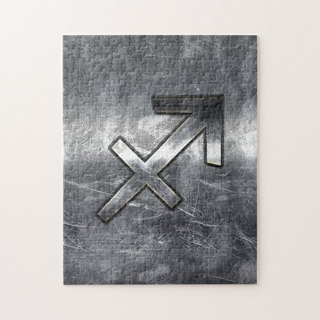 Puzzle Sagittarius Zodiac Silver Distour Steel look (Vertical)