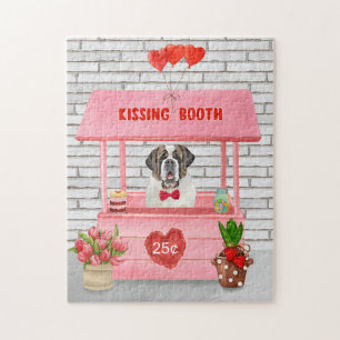 Puzzle Saint Bernard Chien Saint Valentin Booth de baiser