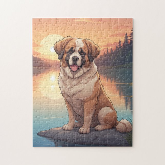 Puzzle Saint Bernard dog (Vertical)