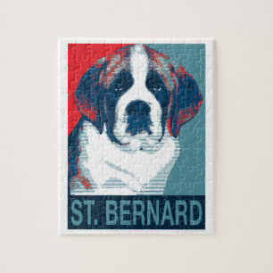 Puzzle Saint Bernard Puppy Hope Design de parodie politiq