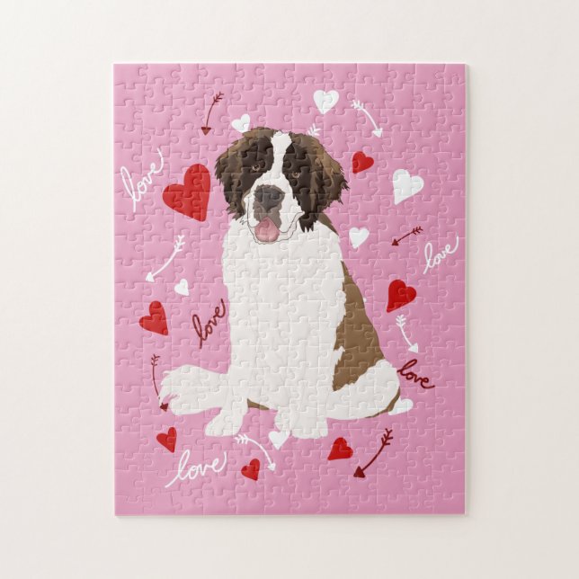 Puzzle Saint Bernard Valentines (Vertical)