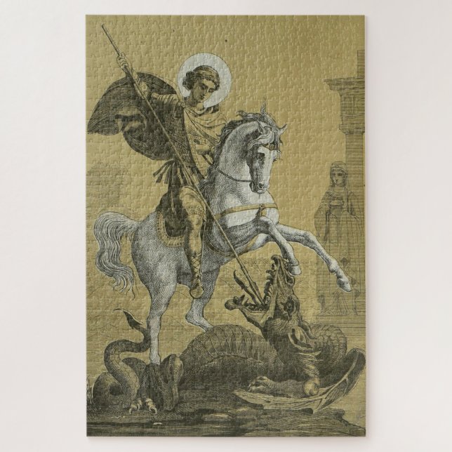 Puzzle Saint George – Premium "Sunburst Gold" Art (Vertical)