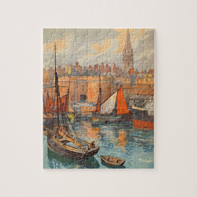 Puzzle Saint Malo, France, affiche d'art de voyage vintag (Vertical)