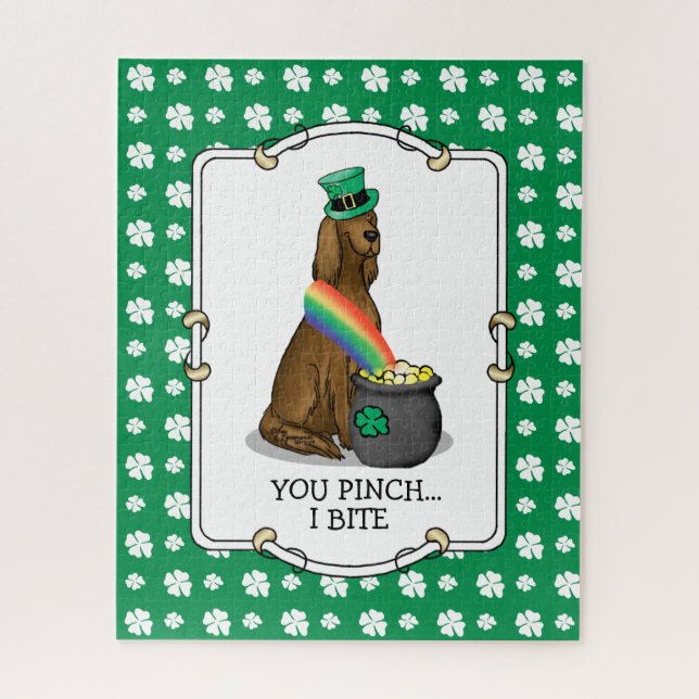 Puzzle Saint Patrick's Day Irlandais Setter Dog (rouge 1) (Vertical)