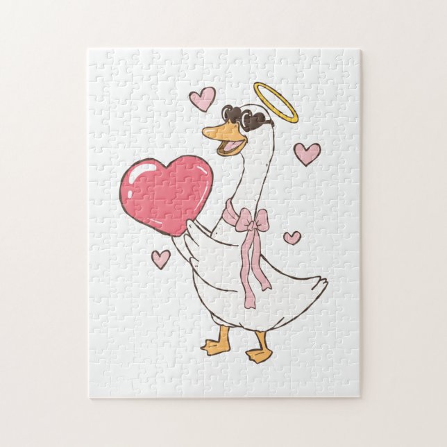 Puzzle Saint-Valentin Amour Rouge Personnalisé (Vertical)