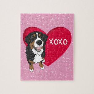 Puzzle Saint Valentin bernois de chien de montagne