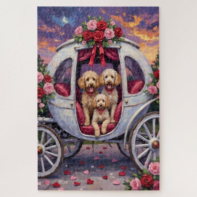 Puzzle Saint-Valentin Chien Caniche  (Vertical)
