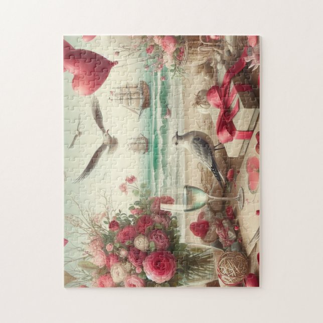 Puzzle Saint-Valentin côtière/nautique (Vertical)