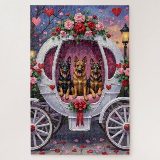 Puzzle Saint Valentin pour Berger Allemand  (Vertical)