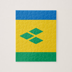 Puzzle Saint Vincent et drapeau national du monde de