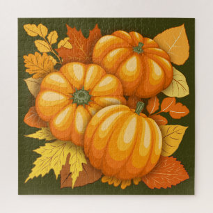 Puzzle Saison d'automne Halloween Citrouille Motif