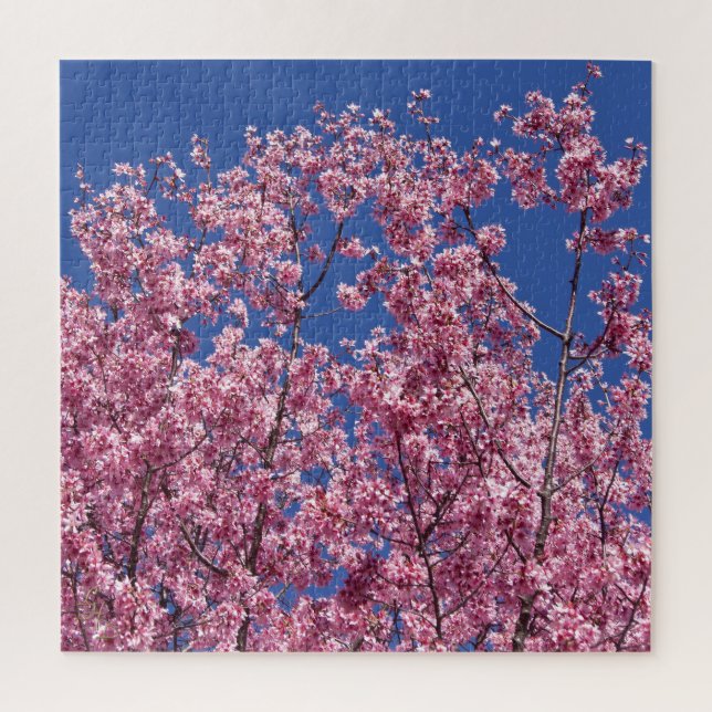 Puzzle Sakura Cerisiers en Fleur Dans Le Bleu (Vertical)
