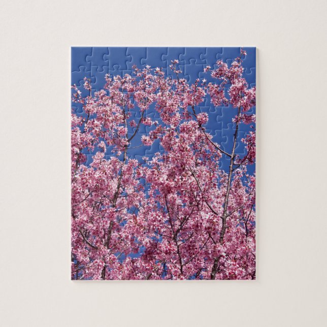Puzzle Sakura Cherry Fleurit Dans Le Bleu (Vertical)