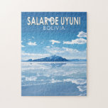 Puzzle Salar de Uyuni Bolivie Travel Art Vintage<br><div class="desc">Salar de Uyuni dans un style vectoriel. Salar de Uyuni,  au milieu des Andes dans le sud-ouest de la Bolivie,  est le plus grand appartement salé au monde.</div>