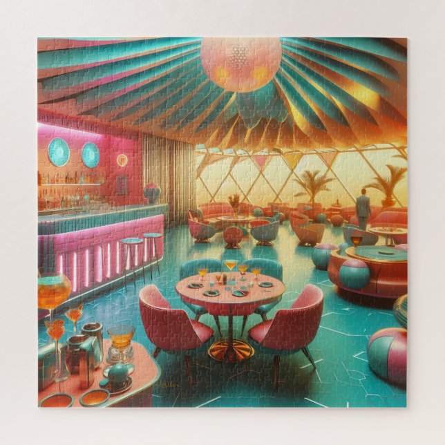 Puzzle Salon Floridien Rétro Futuriste Atomique (Vertical)