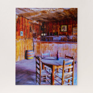 Puzzle Saloon du juge Roy Bean Texas. Vœux de Noël