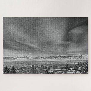 Puzzle Salt Lake City, Utah noir et blanc -20x30 pouces
