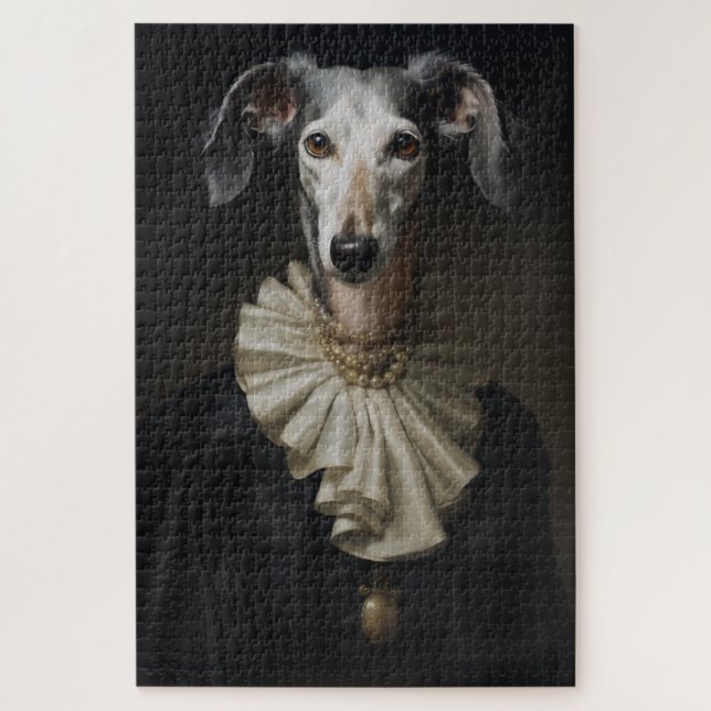 Puzzle Saluki Portrait Pearls et Colcar (Vertical)