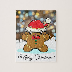 Puzzle Salutation de Noël de bande dessinée de bonhomme