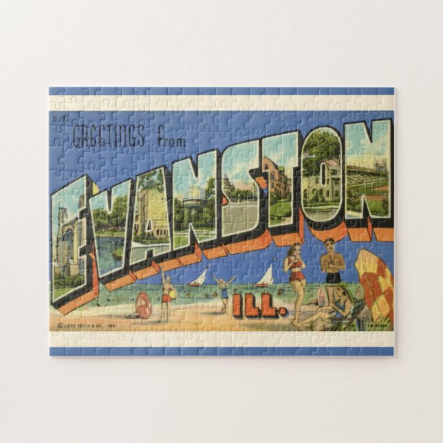 Puzzle Salutation d'Evanston ILL 11x14 (Horizontal)