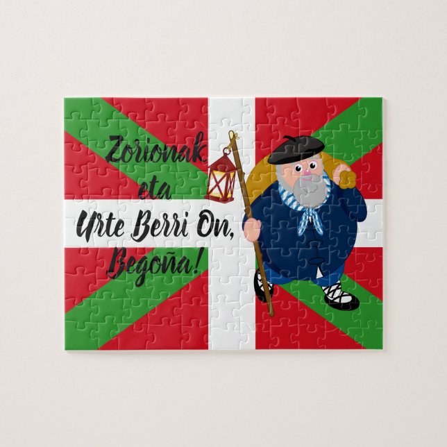 Puzzle Salutation faite sur commande de Noël, Olentzero + (Horizontal)