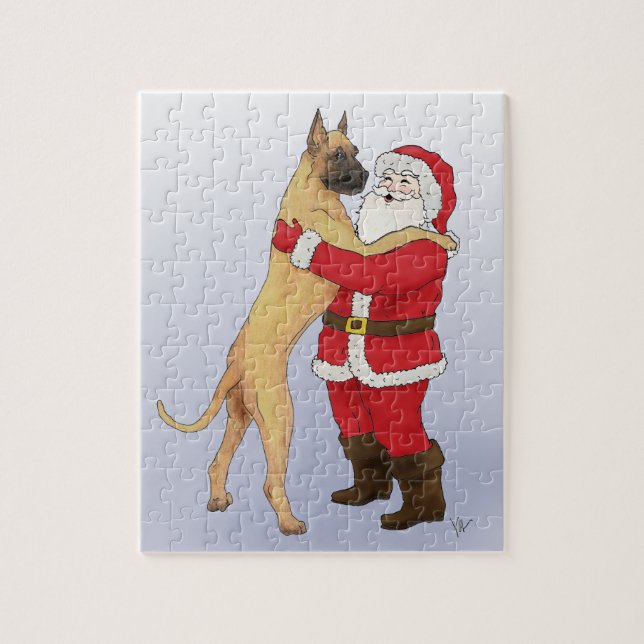 Puzzle Salutation Jowly de Noël de great dane (Vertical)
