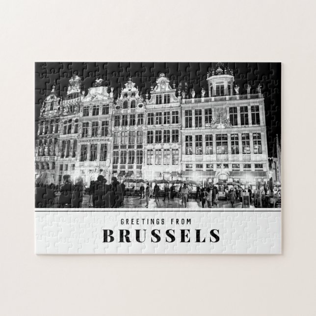 Puzzle Salutations de Brussels Black & White Photo (Horizontal)