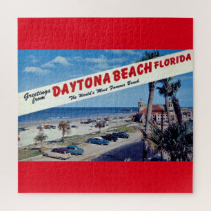 Puzzle Salutations de Daytona Beach, Florida Vintage Post